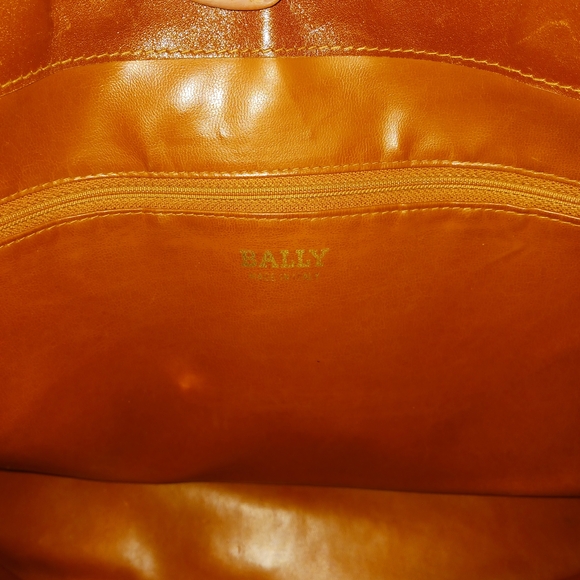 Bally VINTAGE LARGE Embossed Leather Tote Black & Brown - Picture 5 of 12